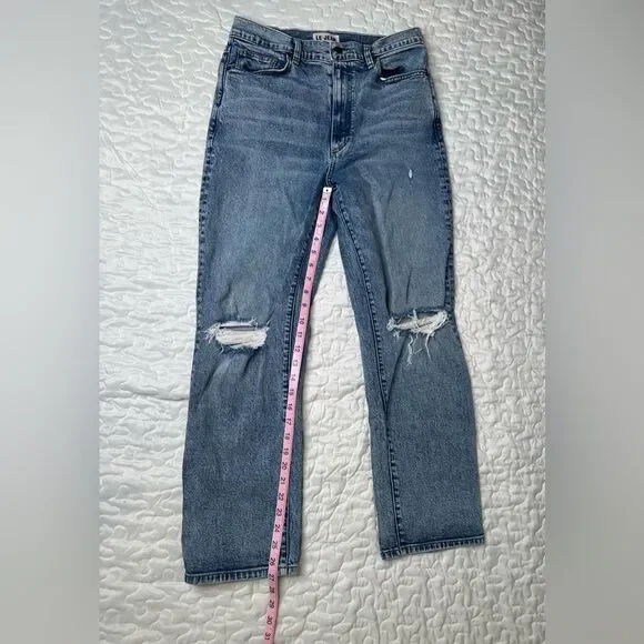 Le Jean by Charlie Gay Mia Relaxed Straight Jeans Distressed High-Rise Denim 28 - Picture 9 of 11